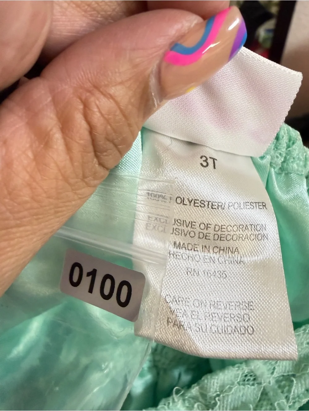 Nanette Kids Mint Lace Dress Girls 3T Cold Shoulder Ruffle Party 0100
